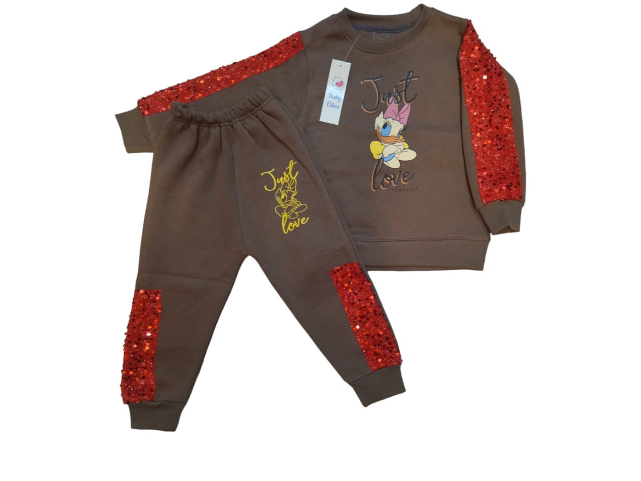 Sequence Net || Just Love Daisy Duck ||  Beautiful Brown & Red Duo || Winter Set Warm & Soft Winter Fabric