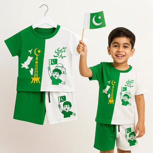 Azadi Mubarak Kids T-Shirt & Shorts Set
