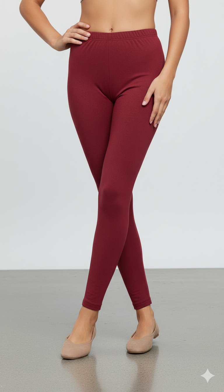 Sharp Maroon Colour Winter Tight