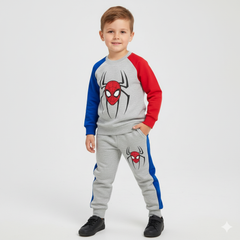 Kids Spiderman Sweatshirt & Jogger Set | Superhero Print Winter Outfit for Boys