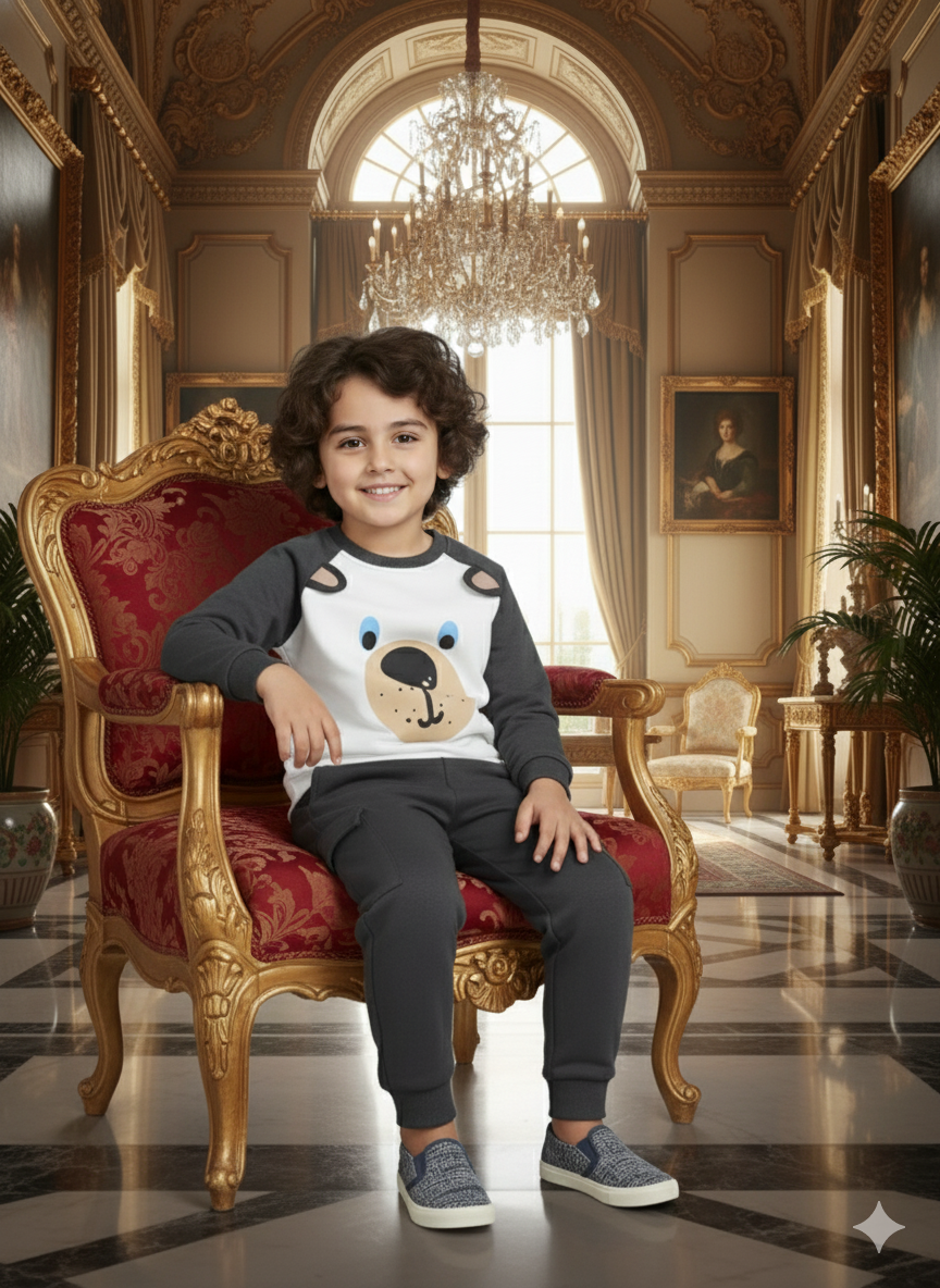 Boys' Bear Ears Fleece Tracksuit - New Arrival with Cargo Pockets