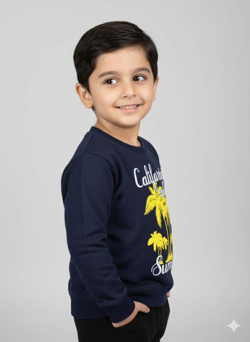 Blue Beach Winter Sweatshirt Very Soft and Warm Fabric