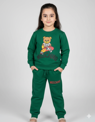 GREEN MOSCHINO WINTER SOFT FLEECE  TWO SIDES POCKET SET