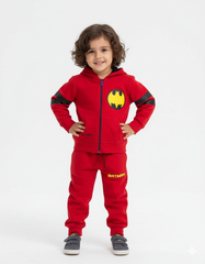 RED Batman || Zipper Hoodies Winter Tracksuits || Over FLEECE || Two sides pockets