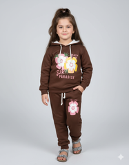 Kids Hoodie |Brown Tracksuit | Winter Wear for Girls