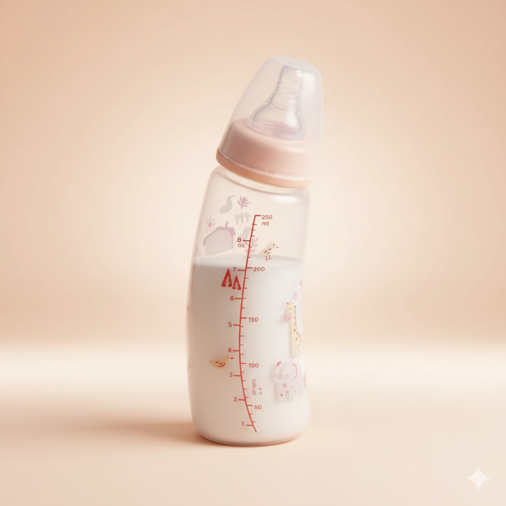 CURVE NURSING BOTTLE PP 250ML FARM
