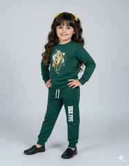 Kids Green Sweatshirt | “High Five” Winter Outfit for Boys & Girls