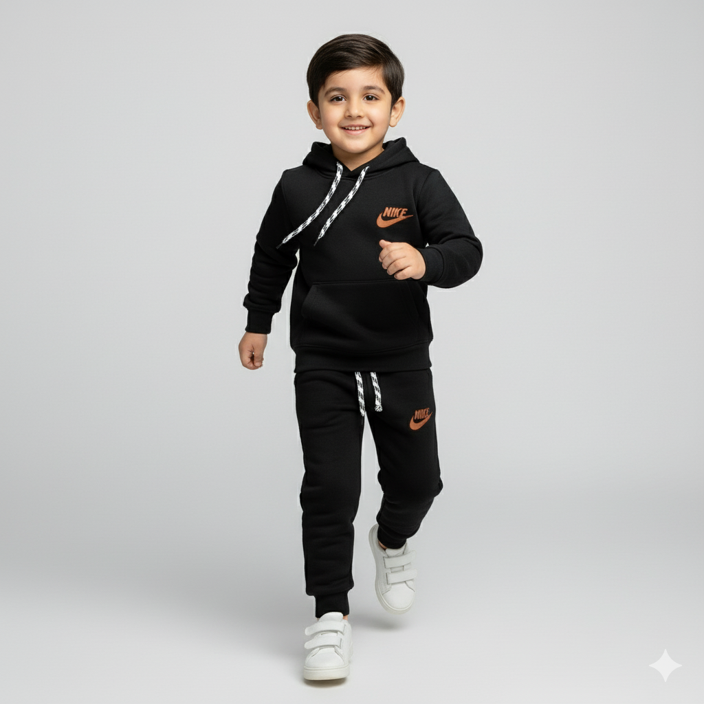 Nike || Hoodie Set Black || Premium Quality || Soft Winter Beautiful Set