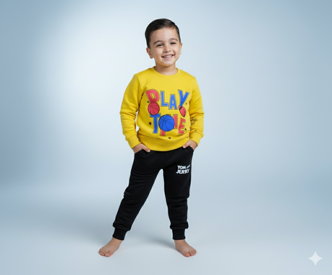 Yellow & Black || Play Time || Winter Set Soft Winter Fabric