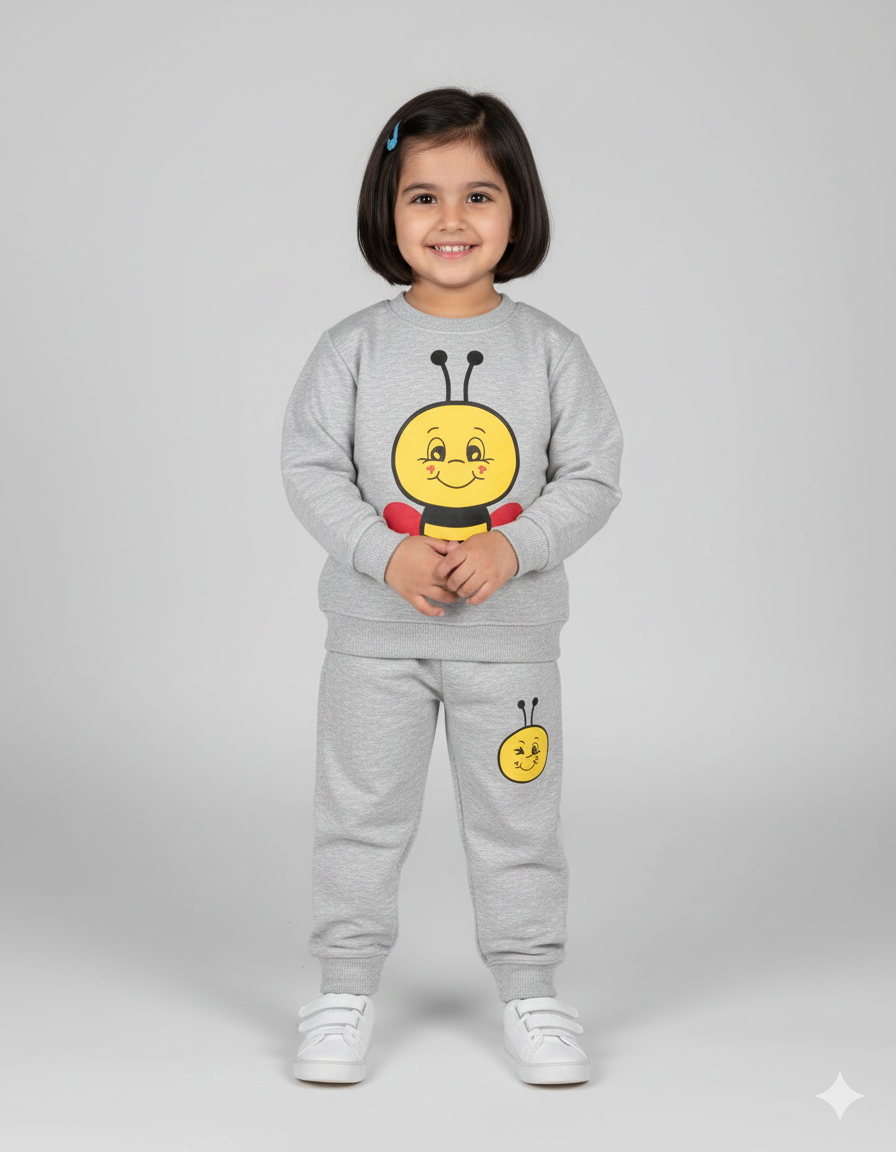Blowing Light Grey || Smiley || Winter || Very Soft and Warm Tracksuit