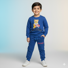 BLUE MOSCHINO WINTER SOFT FLEECE  TWO SIDES POCKET SET