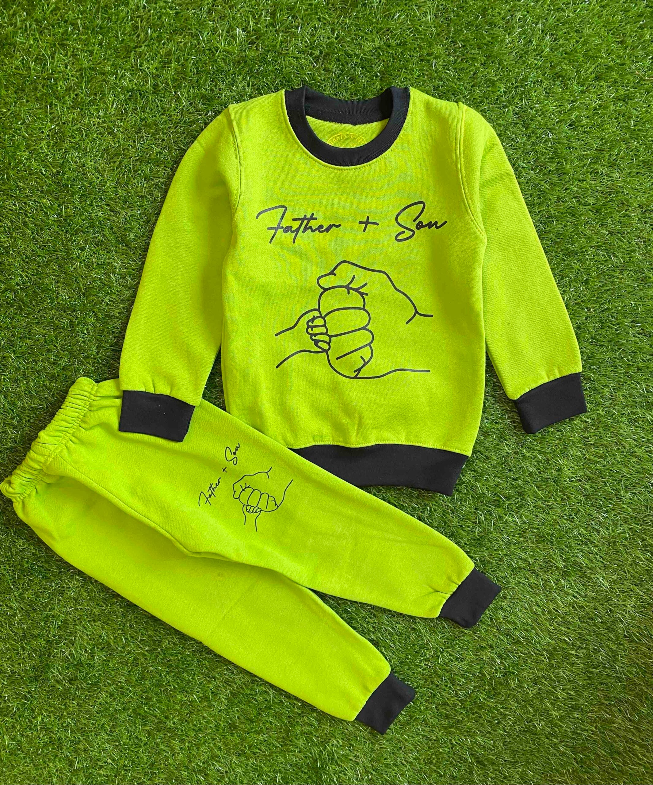 Highlight Cute Green || Father and Son || Soft Winter Fabric