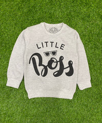 Greyish || Little Boss || Sweatshirt Soft Winter Fabric
