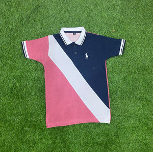 Light Maroon, Crisp White, and sleek Blue Polo Shirt