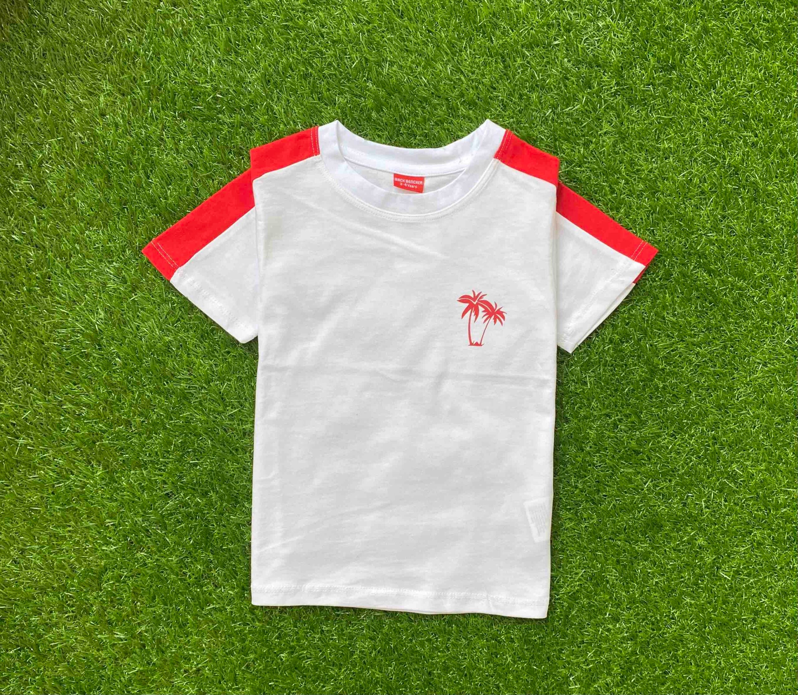 Date Palm Explorer - White Small Date Tree Shirt for Boys