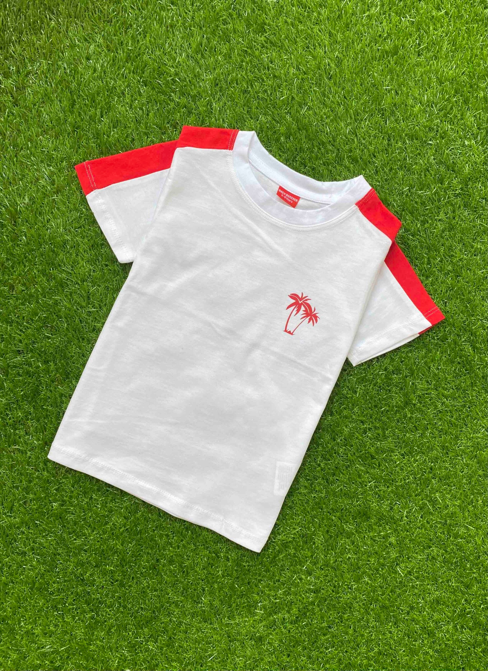Date Palm Explorer - White Small Date Tree Shirt for Boys