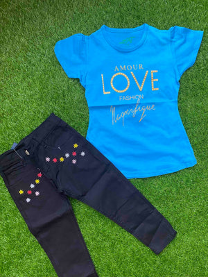 Midnight Blue - Paired with Premium Quality black Jeans