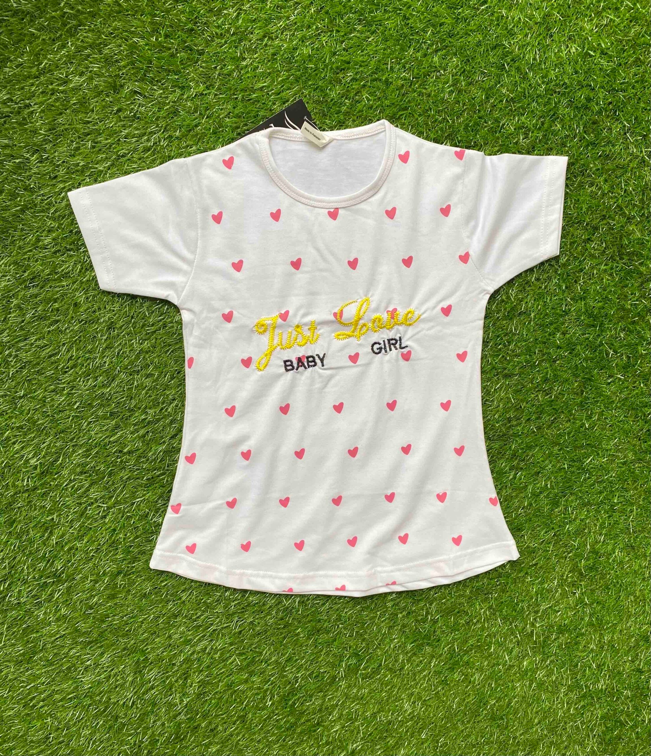 Sweet Hearts - White shirt for girls