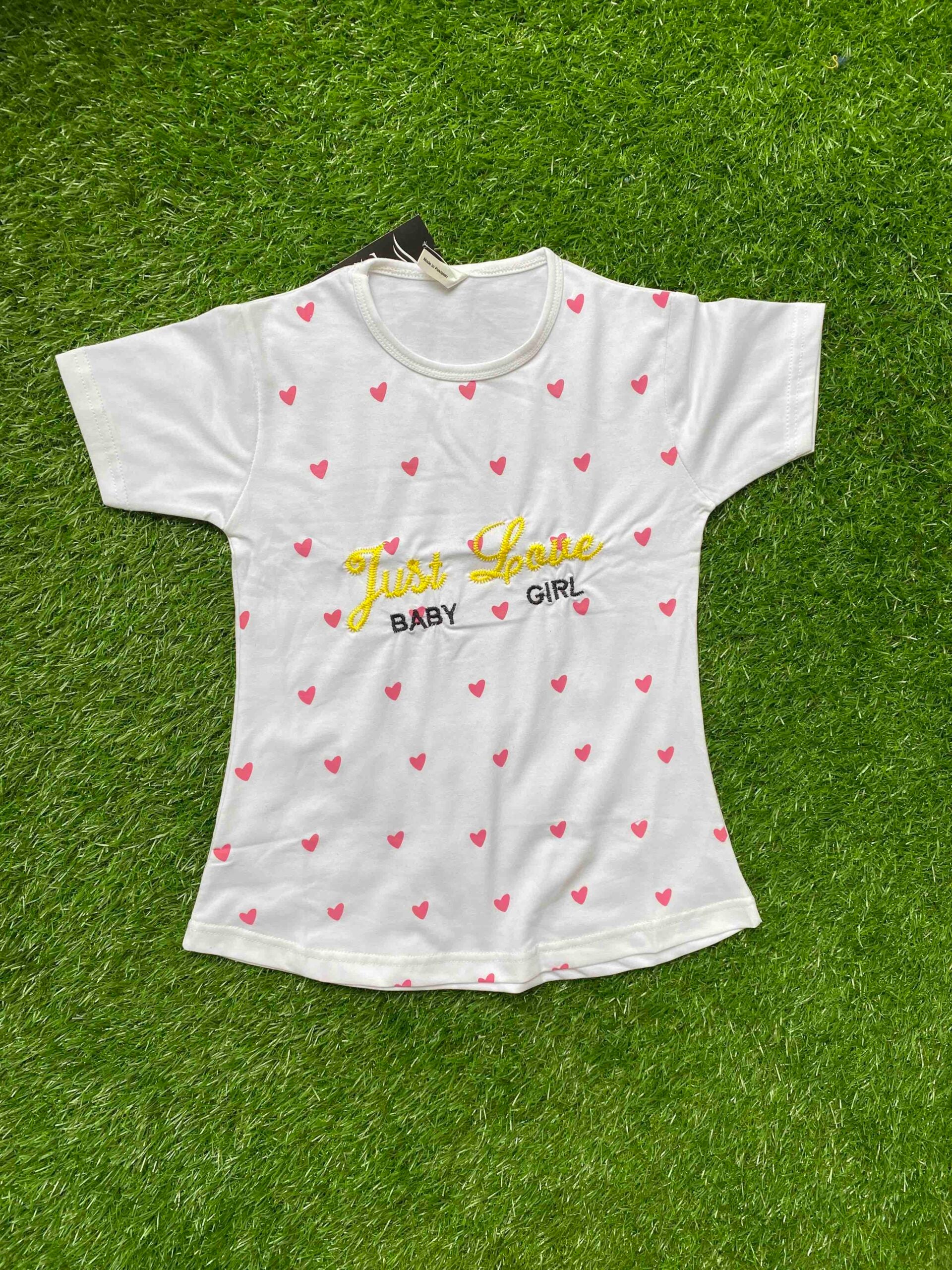 Sweet Hearts - White shirt for girls