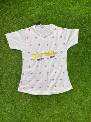 Sweet Hearts - White shirt for girls