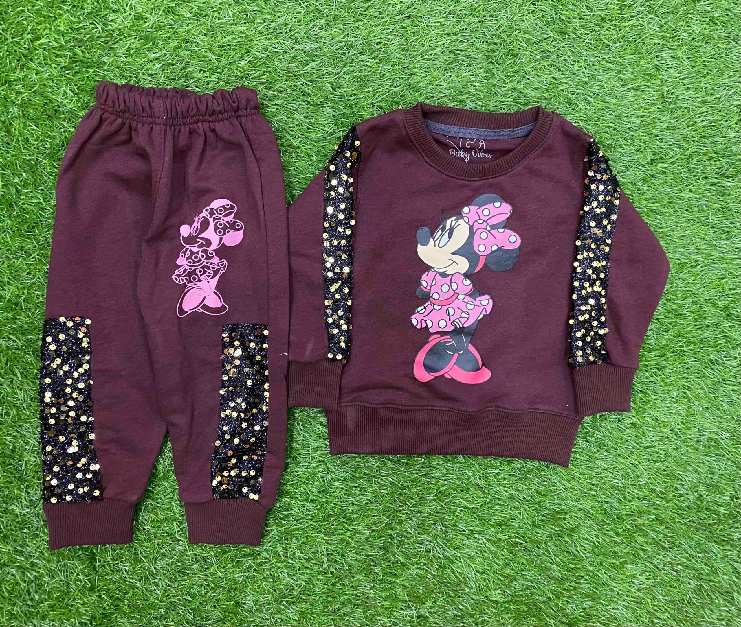 Sequin Net || Minnie Mouse ||  Beautiful Maroon || Winter Set Warm & Soft Winter Fabric