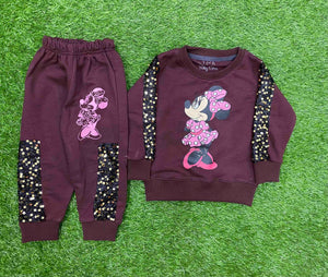 Sequin Net || Minnie Mouse ||  Beautiful Maroon || Winter Set Warm & Soft Winter Fabric