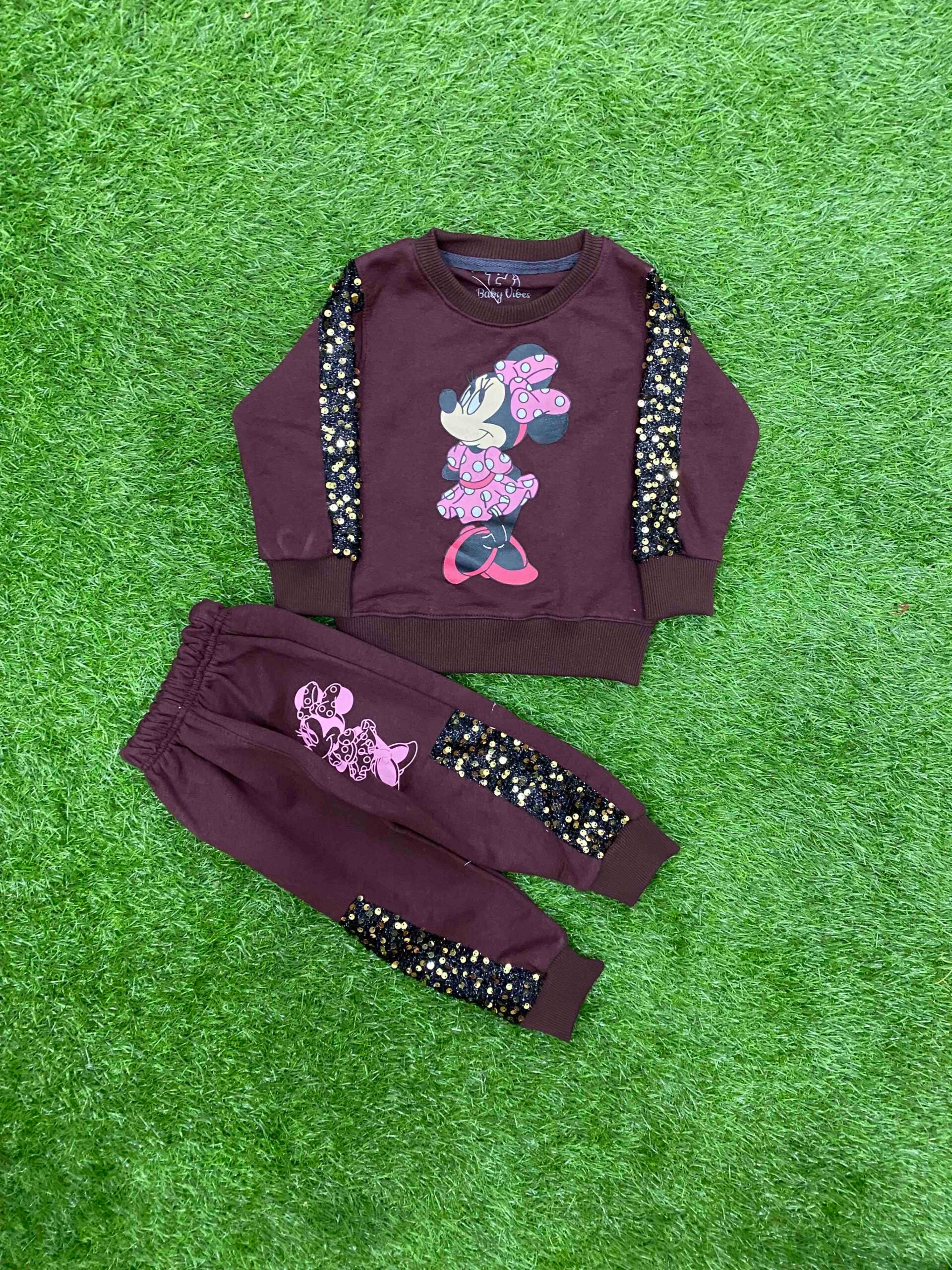 Sequin Net || Minnie Mouse ||  Beautiful Maroon || Winter Set Warm & Soft Winter Fabric