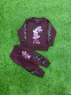 Sequin Net || Minnie Mouse ||  Beautiful Maroon || Winter Set Warm & Soft Winter Fabric