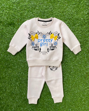 Comfy Baby Pink Girls' Winter Tracksuit Set