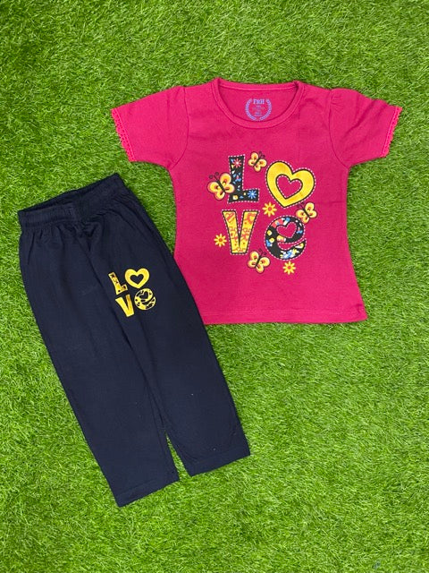 Pink Blossom Summer Set for Girls