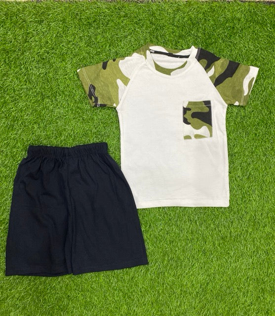 White Camouflage Summer Trendy Set