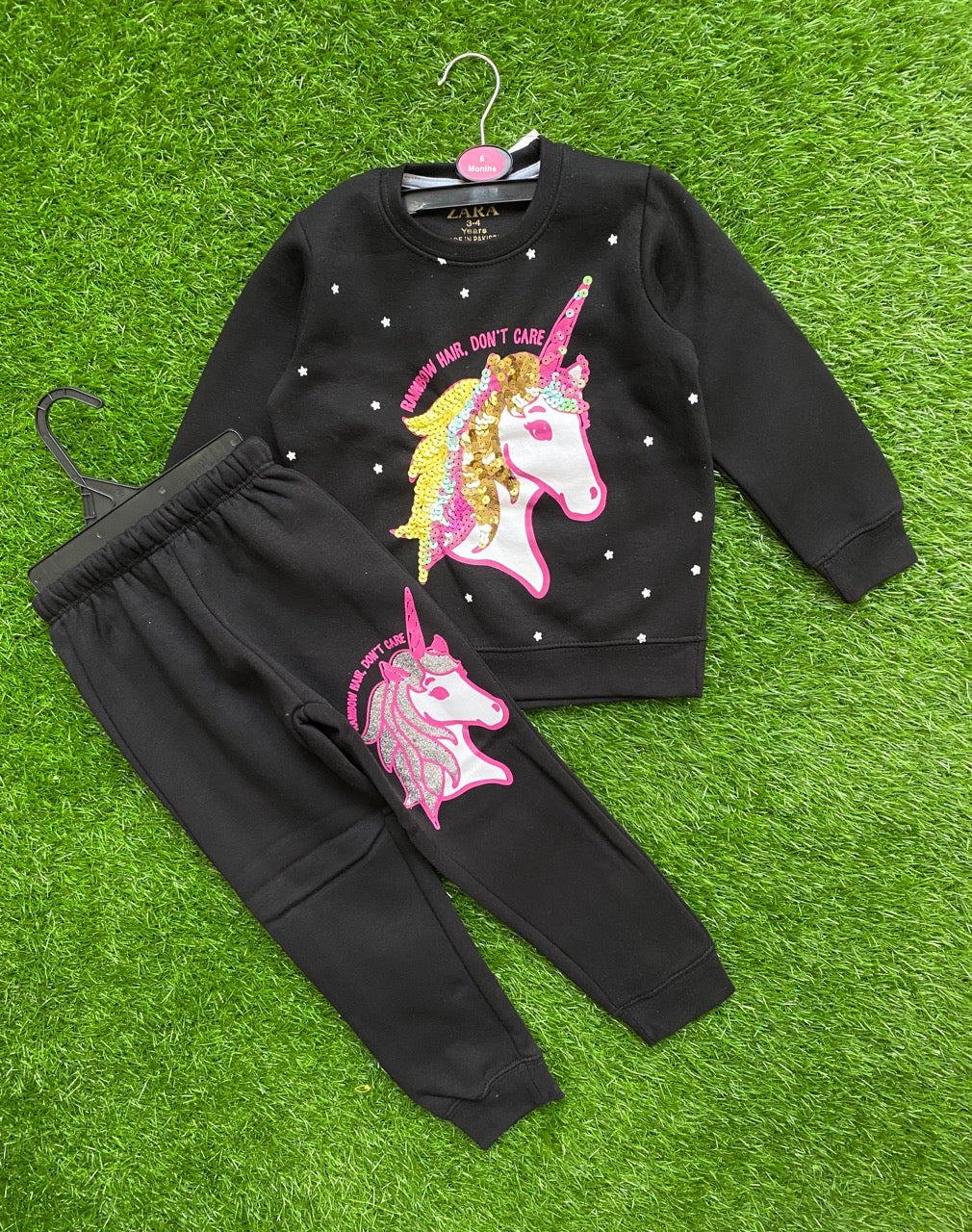 Midnight Black Sequin Chic Winter set for Girls