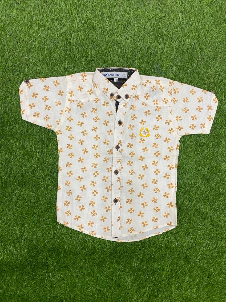 Tan Blossom Formal Shirt for Boys