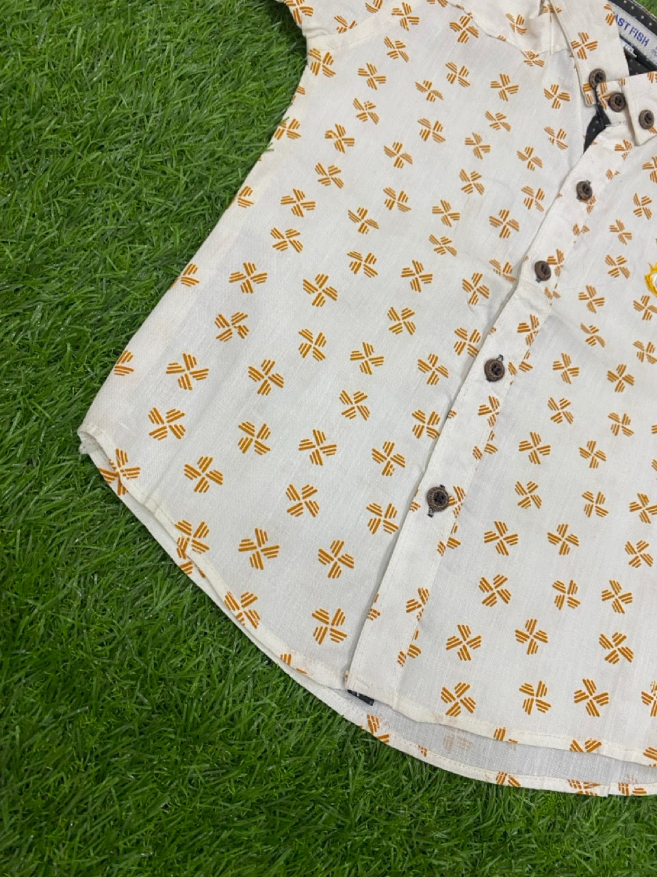 Tan Blossom Formal Shirt for Boys