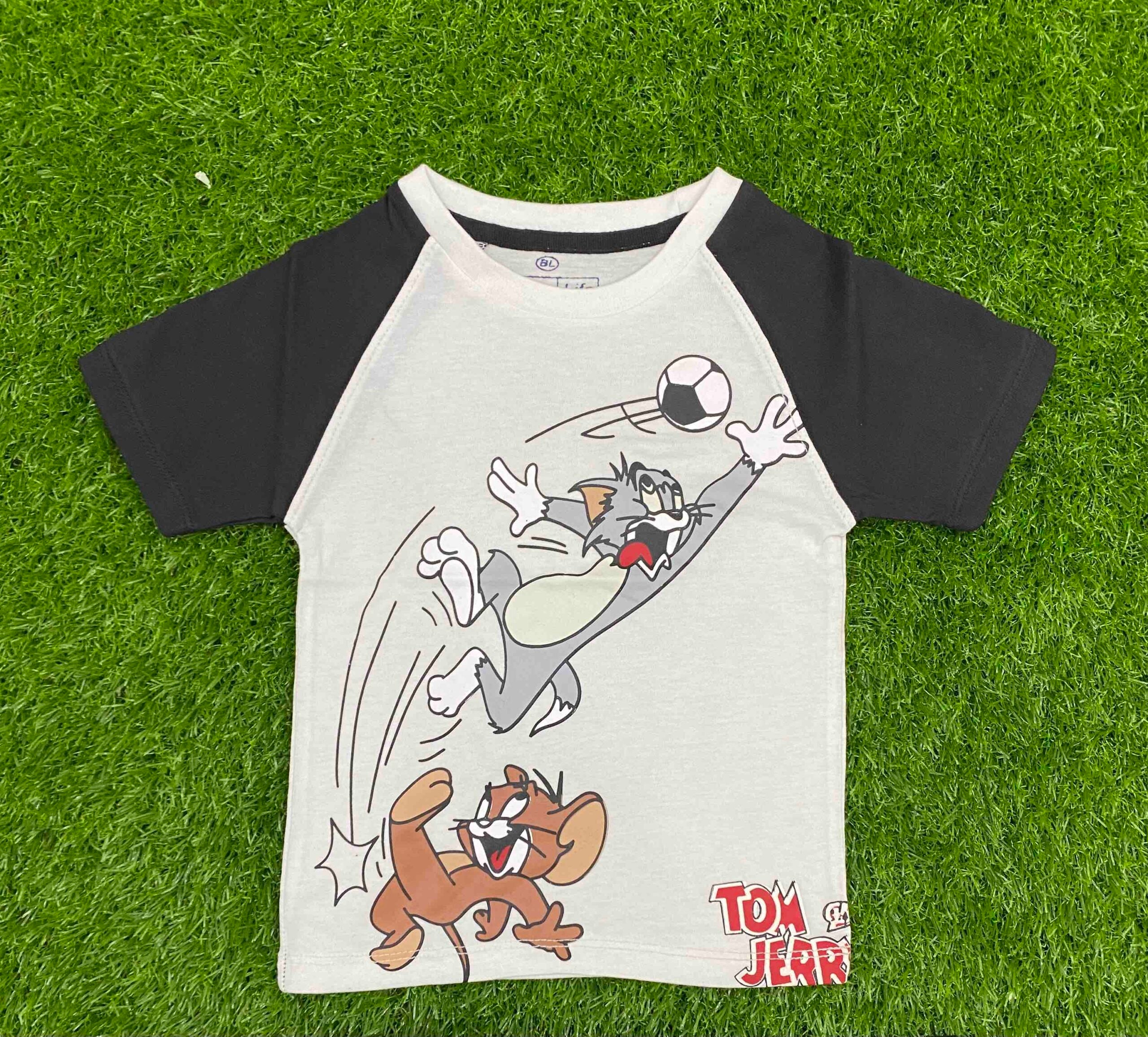 Tom and Jerry White and Black T-Shirt