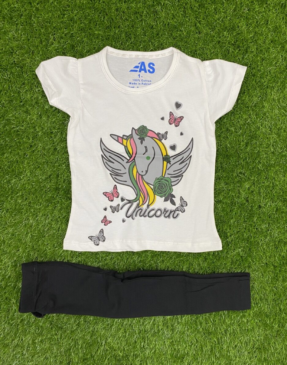 white Unicorn Dreams summer set for girls