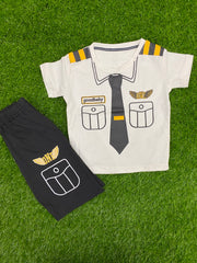 Navy Lovers Tie Print T-Shirt & Short Set