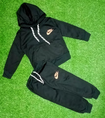 Kids Black Nike Hoodie & Jogger Set – Winter Tracksuit