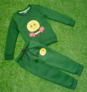 Kids Green Sweatshirt Winter Outfit for Boys & Girls