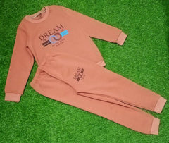 Kids Brown Sweatshirt & Jogger Set | Winter Outfit for Boys & Girls
