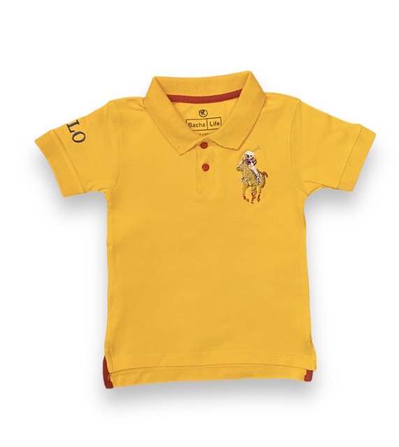 Yellow Classic Boys Formal Polo T-Shirt