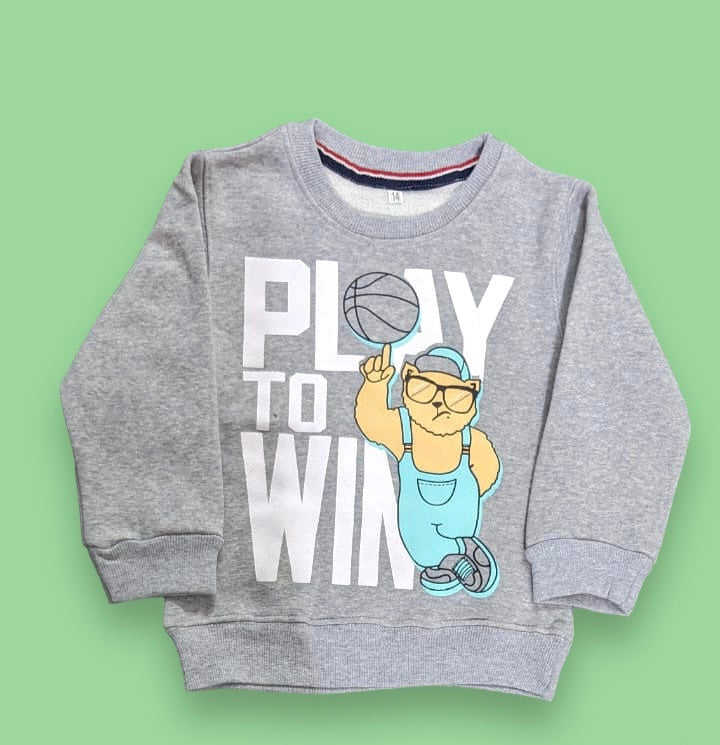 Light Grey Play to Win Sweatshirt for Boys
