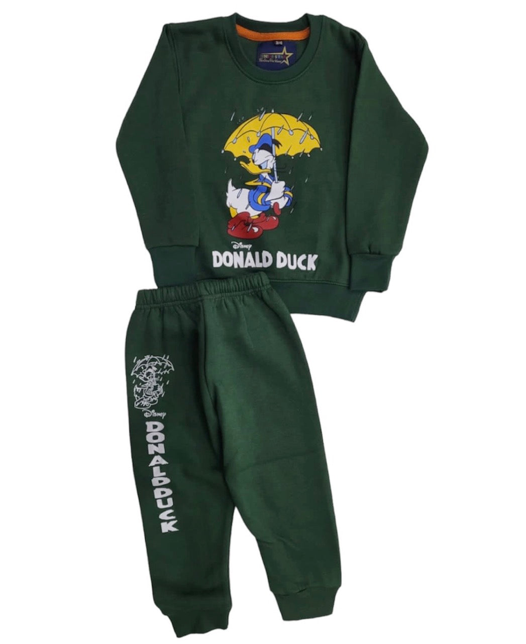 Dark Green Donald Duck Beautiful Winter Set Soft Winter Fabric