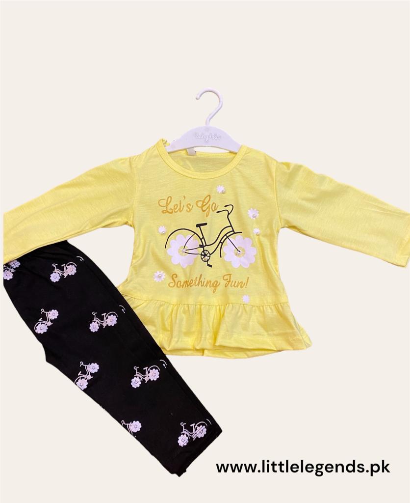 Girls' Summer Stylish Frock with Trouser