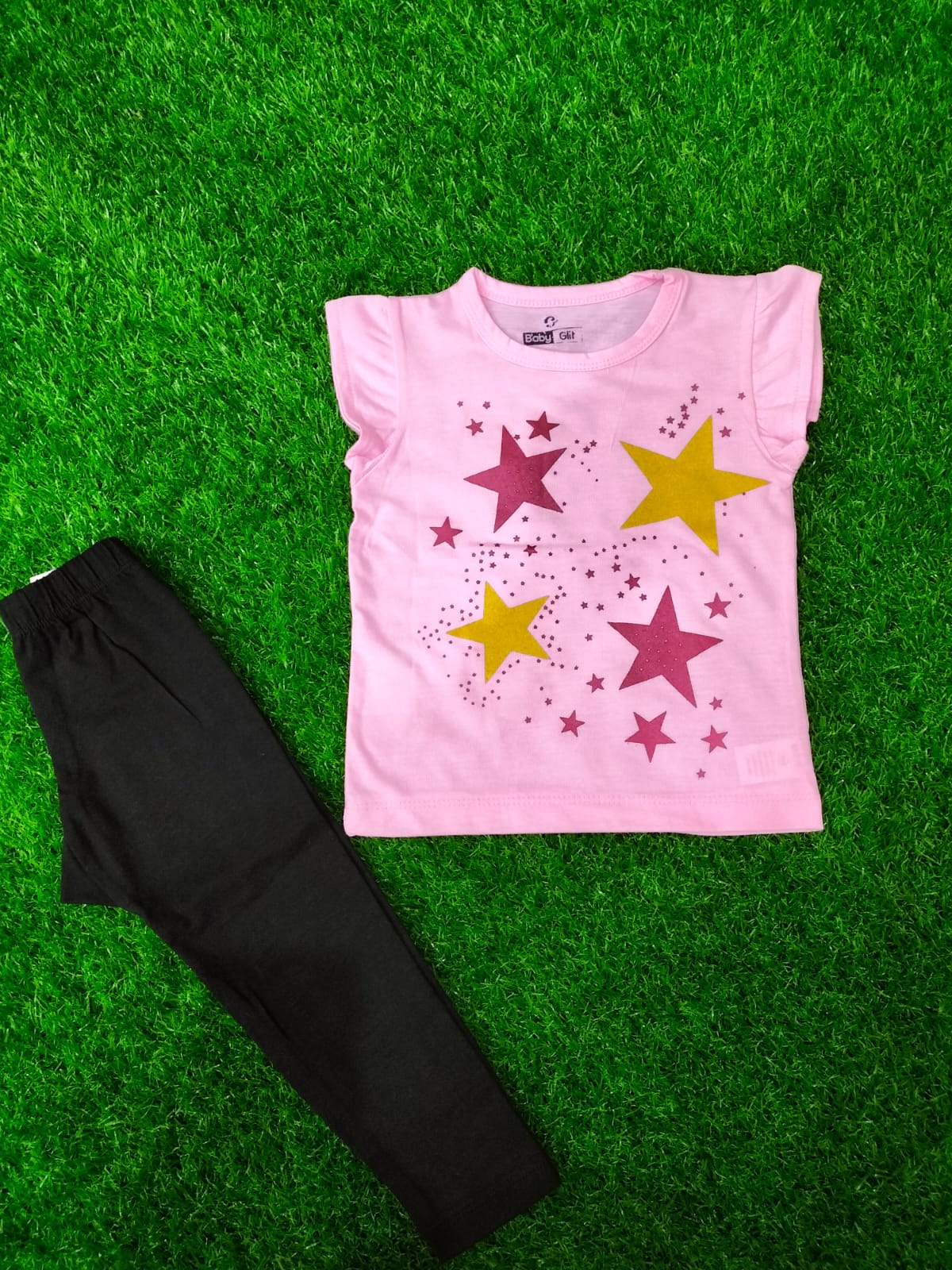 Sparkling Pink Star Girls T-Shirt