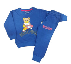 BLUE MOSCHINO WINTER SOFT FLEECE  TWO SIDES POCKET SET