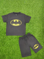 Black Batman Symbol Trendy Summer Set