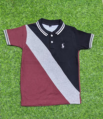 Maroon, Crisp grey, and sleek black Polo Shirt