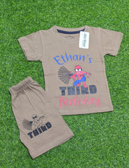 Ethan's Third Birthday  Brown Summer Set