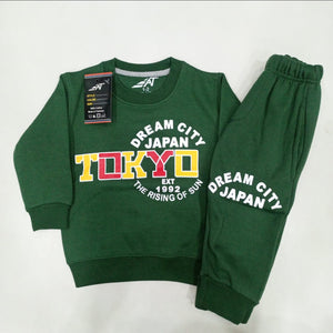Dark Green Tokyo Beautiful Winter Set Soft Winter Fabric